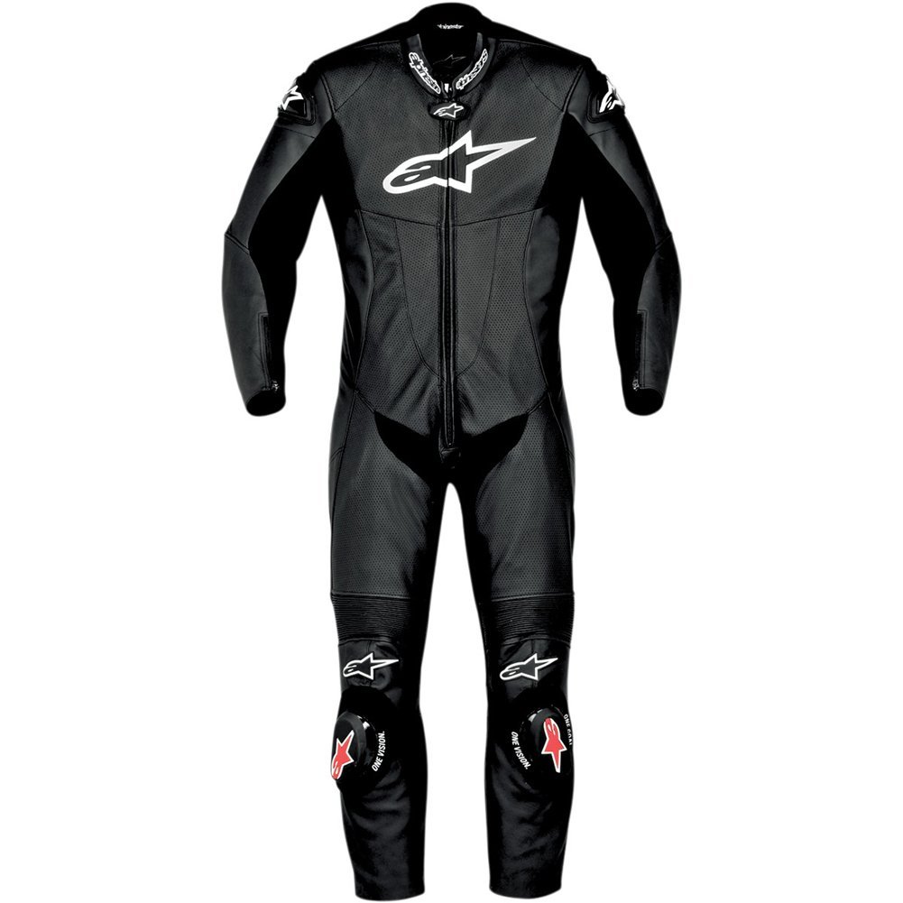 Alpinestars SP-1 Men's 1-Piece Leather Street Racing Motorcycle Race Suits - Black / Size 54